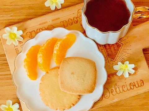 季節のフルーツとバタークッキーのおやつ✧˖